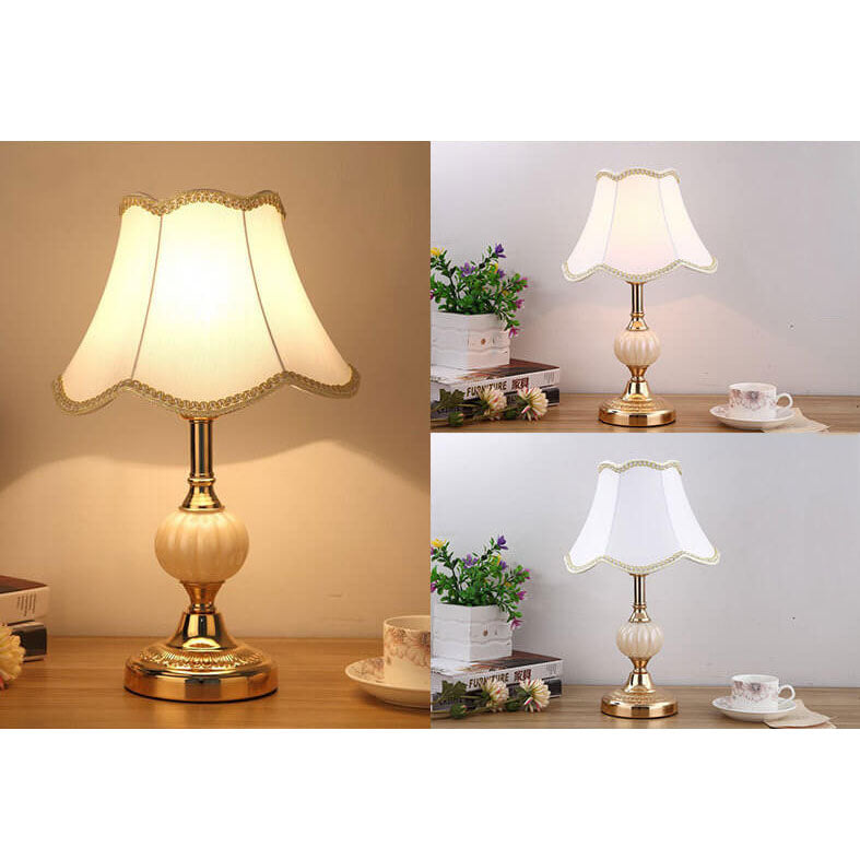 Vintage Nordic Floral Glass Table Lamp with Single Light