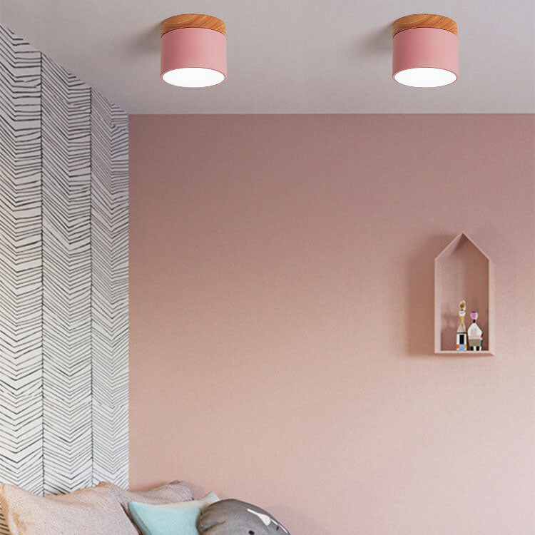 Solid Color Scandinavian Macaroon LED Flush Mount Ceiling Light