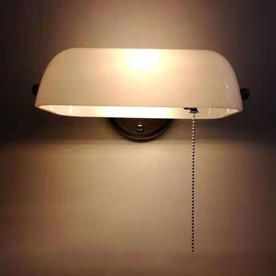 Retro Glass and Iron Round 1-Light Zipper Wall Sconce