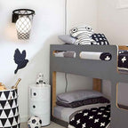 Contemporary Art Deco Kids' Iron and Glass Basketball Hoop Wall Sconce Lamp - 1-Light Design for Bedroom