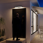 Contemporary Minimalist Rectangular Flat LED Outdoor Wall Sconce with Sensor - Waterproof