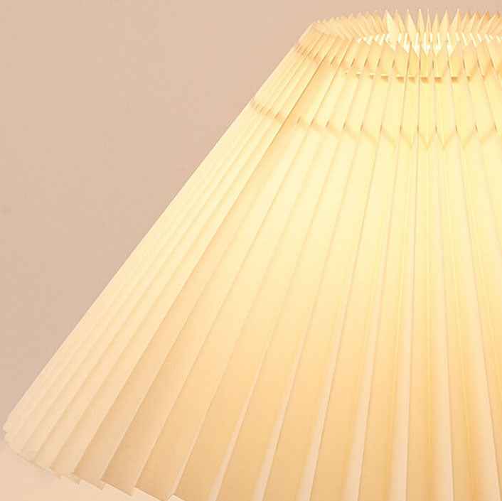 Vintage Japanese Minimalist Pleated Wooden LED Table Lamp