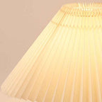 Vintage Japanese Minimalist Pleated Wooden LED Table Lamp