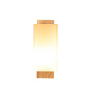 Contemporary Minimalist Solid Wood Square Glass Column Wall Sconce Lamp with 1 Light