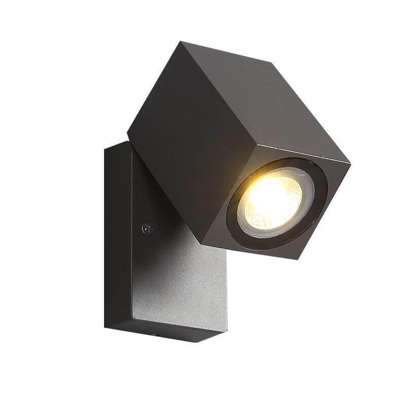 Contemporary Waterproof Square LED Spotlight for Outdoor Garden Wall - Adjustable Angle Sconce Lamp