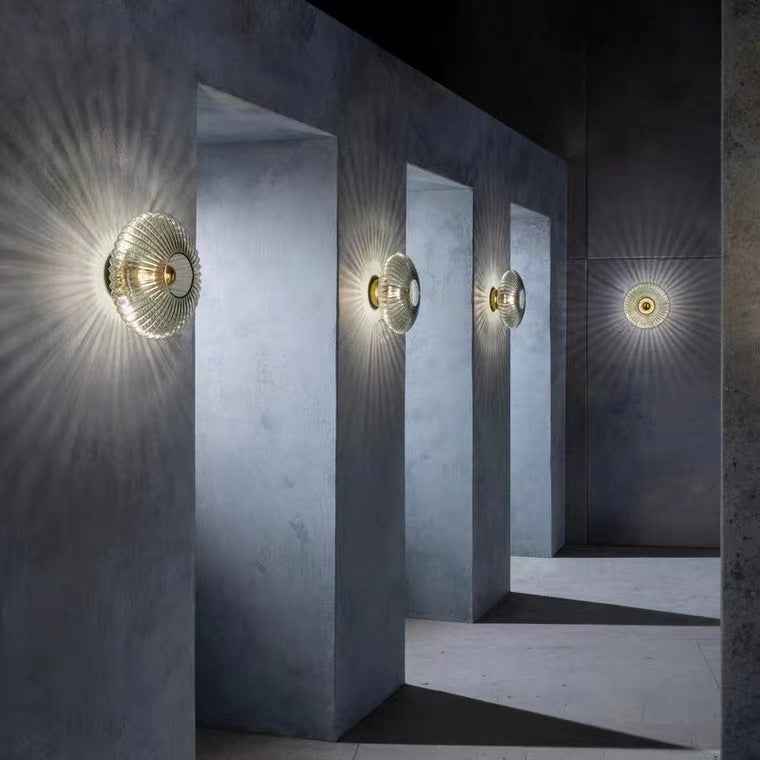 Luma Wandlamp | Gestreept Glas, E27 Fitting