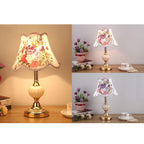 Vintage Nordic Floral Glass Table Lamp with Single Light