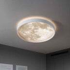 Nordic-Inspired Round LED Flush Mount Ceiling Light with Moon Design