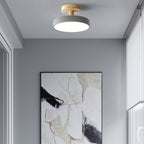Bela LED Plafondlamp | Hout, Compact Ontwerp 18cm