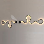 Contemporary Curved LED Wall Sconce Lamp in Long Aluminum Snake Design