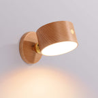 Minimalist Wooden USB Rechargeable Touch-Controlled Magnetic LED Wall Sconce Lamp