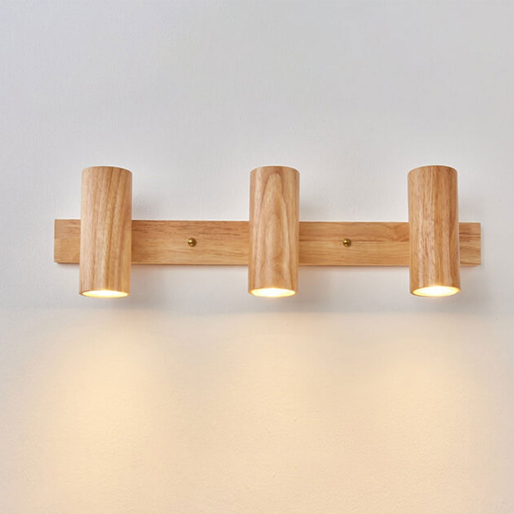 Modern Wooden Cylinder LED Wall Light | 1-Light