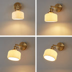 Contemporary Minimalist Striped Ceramic Wall Sconce Lamp with 1 Light