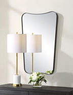 Cera Wall Mirror | Slim Brass-Finished Frame, Tapered Shape
