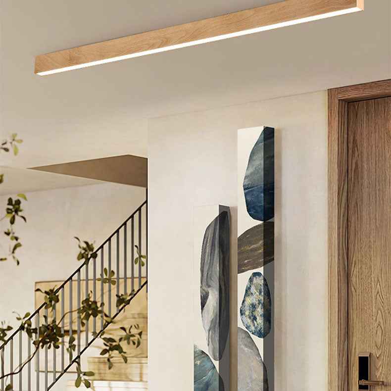 Contemporary Wood Grain Aluminum LED Flush Mount Ceiling Light