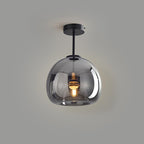 Nordic Style Elegant Round Glass Ball Semi-Flush Mount Ceiling Light - 1-Light
