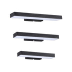 Contemporary Minimalist Rectangular Flat LED Outdoor Wall Sconce with Sensor - Waterproof