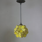 Retro Stained Glass Petal Single-Light Pendant Fixture