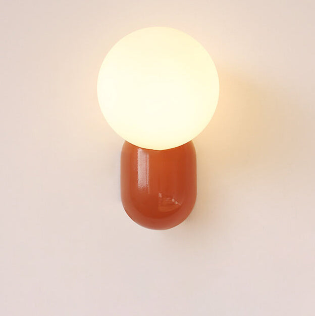 Modern Glass Globe Wall Light | 1-Light