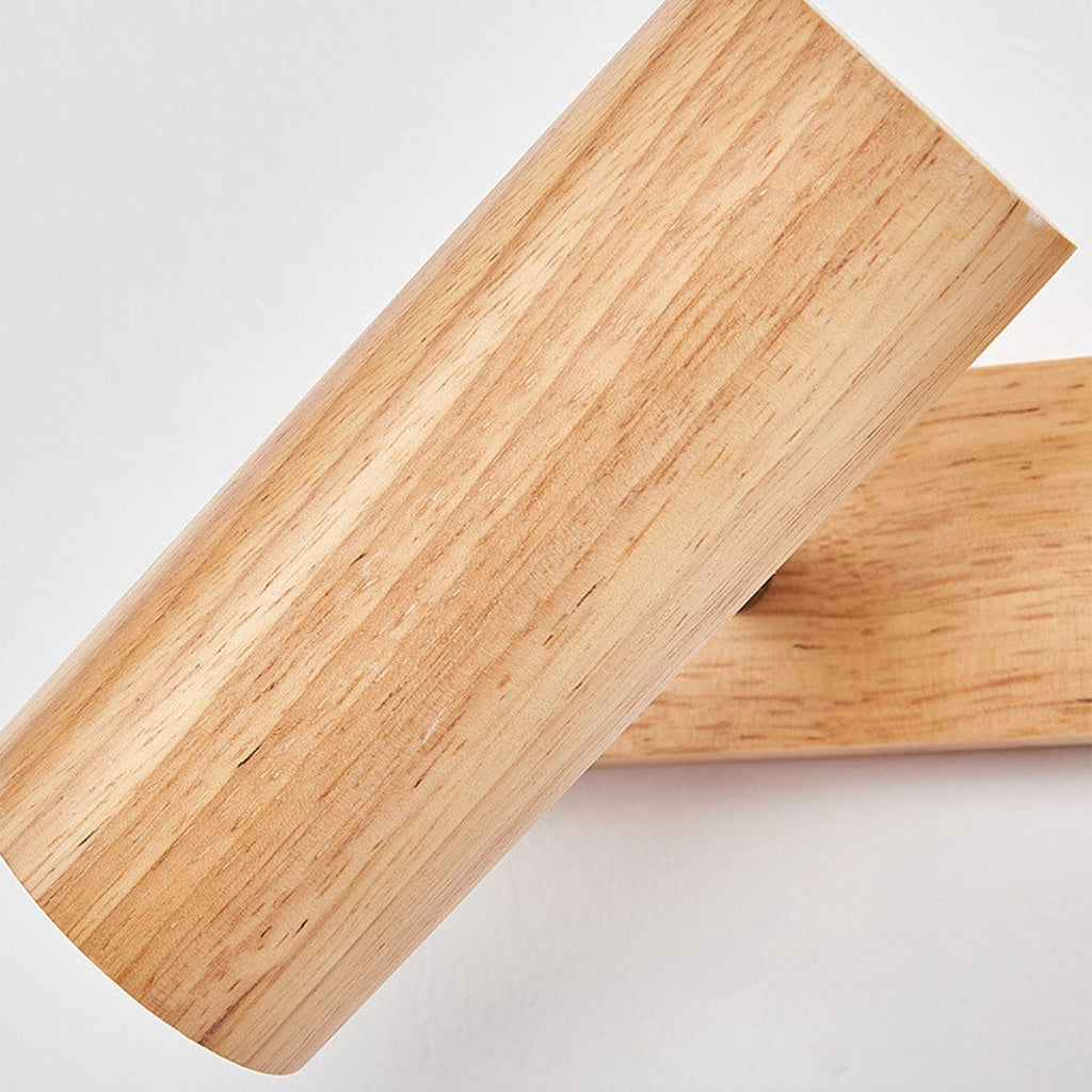 Contemporary Minimalist Wooden Track Spotlight Wall Sconce - Available in 1, 2, or 3 Lights
