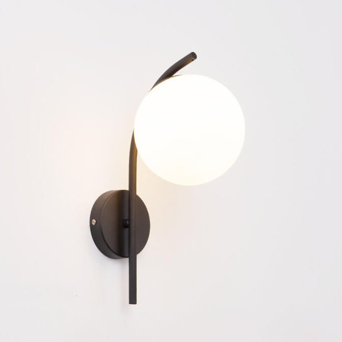 Nordic Arc Glass Globe Single-Light Wall Sconce