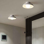 Japanese Wabi-Sabi Iron and Glass 1-Light Semi-Flush Mount Fixture