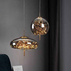 Modern Scandinavian Oval Glass Cylinder Pendant Light - 1-Light Fixture for Bedroom