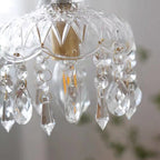 Antique-Inspired Floral Crystal Single Pendant Light