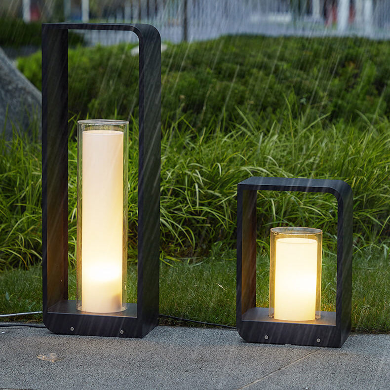 Contemporary Square Stainless Steel Acrylic LED Waterproof Landscape Light for Outdoor Patios