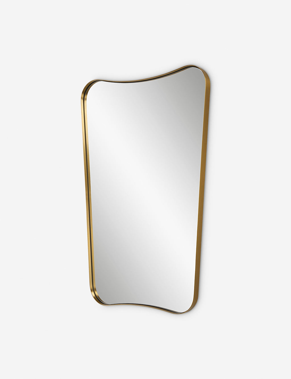 Cera Wall Mirror | Slim Brass-Finished Frame, Tapered Shape