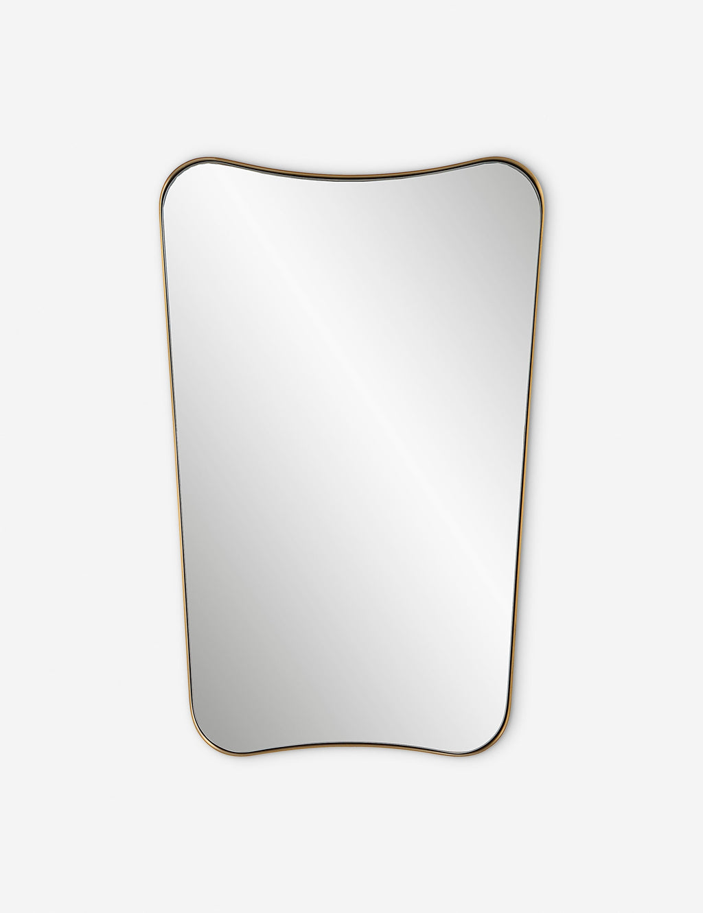 Cera Wall Mirror | Slim Brass-Finished Frame, Tapered Shape