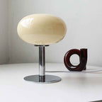 Vintage Nordic Cream Round Glass Table Lamp with Single Light