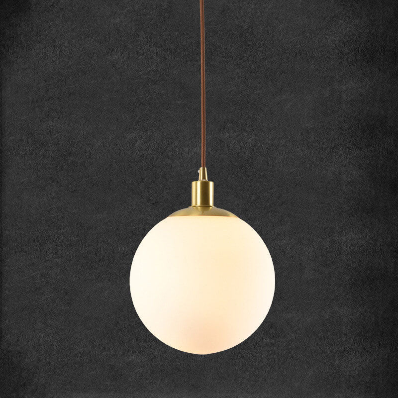 Scandinavian Minimalist White Orb Single Pendant Light