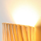 Norse-Inspired Striped Resin Half Cylinder Wall Sconce with Dual Lights