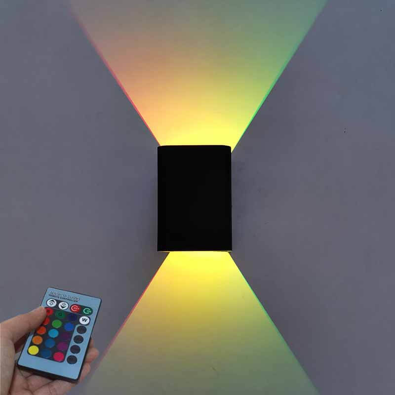 Contemporary Square Aluminum RGB LED Wall Light