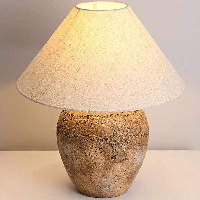 Contemporary Shabby Chic Cone-Shaped Fabric and Ceramic 1-Light Table Lamp for Bedroom