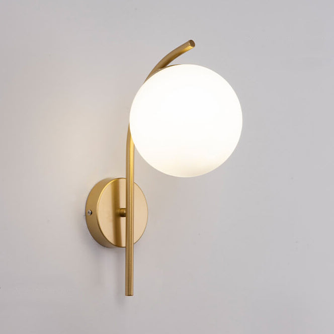 Nordic Arc Glass Globe Single-Light Wall Sconce