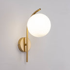 Nordic Arc Glass Globe Single-Light Wall Sconce