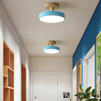 Bela LED Plafondlamp | Hout, Compact Ontwerp 18cm