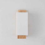 Contemporary Minimalist Solid Wood Square Glass Column Wall Sconce Lamp with 1 Light