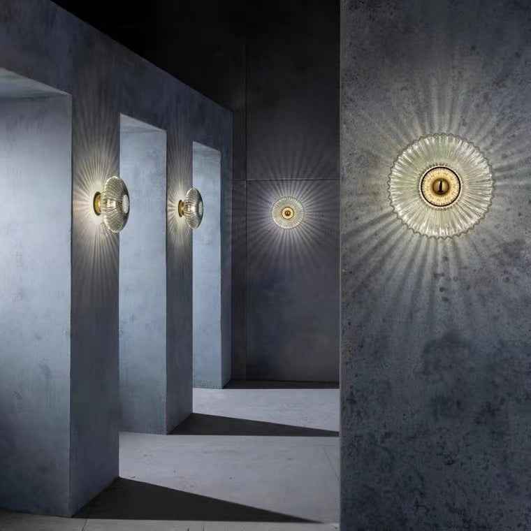 Bello Glass Wall Sconce | Striped Design, Warm Ambient Lighting