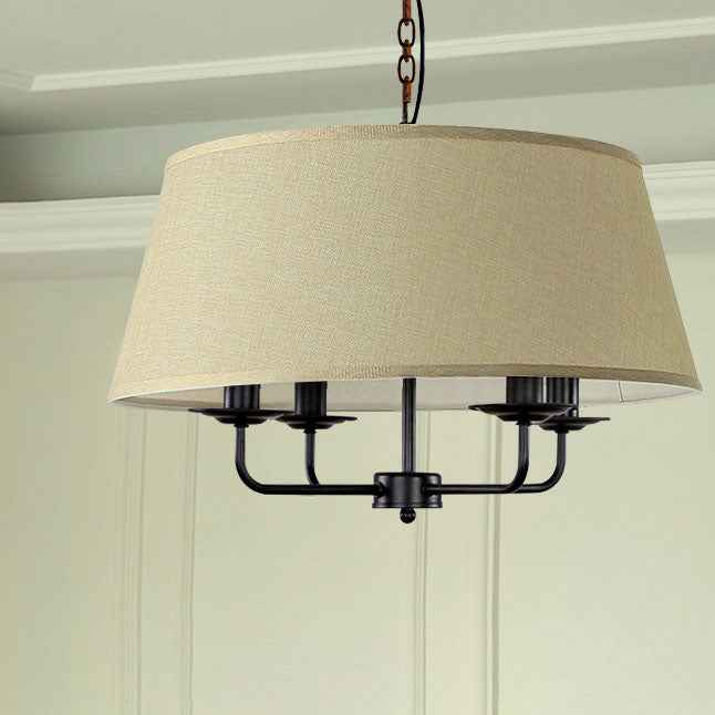 Classic European Vintage 4-Light Iron Pendant Lamp
