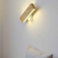 Minimalist Japanese Rectangular Log LED Wall Sconce Lamp with Rotatable Design