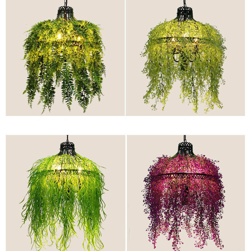 Artistic 3-Light Chandelier with Plant Vine Design