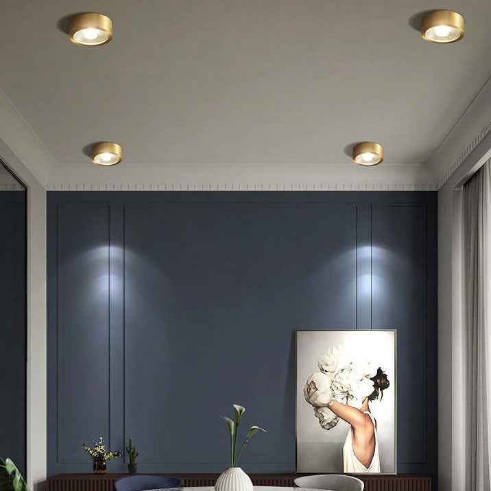 Nordic Style Ultra-Thin All-Copper LED Flush Mount Light