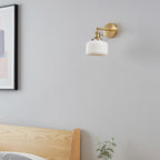 Contemporary Minimalist Striped Ceramic Wall Sconce Lamp with 1 Light