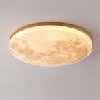 Nordic Minimalist Round Moon LED Flush Mount Ceiling Light in PVC