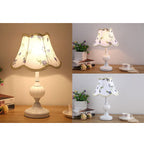Vintage Nordic Floral Glass Table Lamp with Single Light
