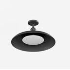 Modern Scandinavian Carbonized Steel Round Waterproof 1-Light Semi-Flush Mount Ceiling Light for Outdoor Patios