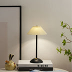 Scandinavian Brass Pleated Fabric Cone Table Light | 1-Light